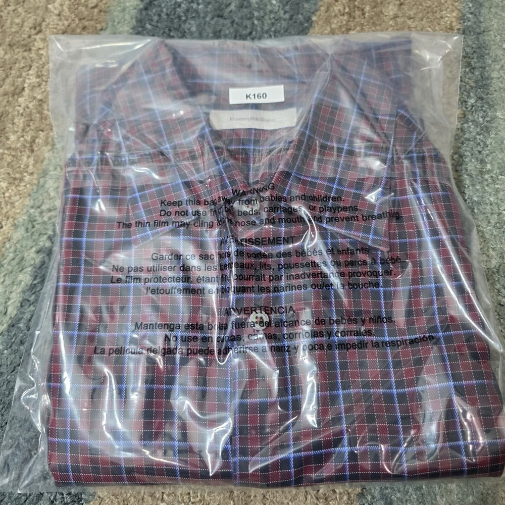 Ermenegildo Zegna Casual Button Down Shirt Red Plaid Made In Italy Mens Size XXL - Picture 10 of 10